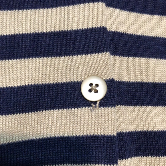 NWT Northcrest Tan, Navy Blue & Pink Cardigan Sweater - Picture 4 of 4